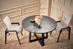 Rackhams Large Round Dining Tables - Natural Black Oak - thumbnail 3