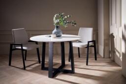 Rackhams Large Round Dining Tables - Natural Black Oak - thumbnail 6