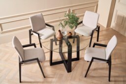 Rackhams Large Round Dining Tables - Natural Black Oak - thumbnail 5