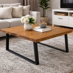 Rackhams Sleek & Slender Rustic Coffee Table - 120 - 80 - thumbnail 1