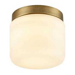 Rackhams Modern Bathroom LED Ceiling Light in Antique Brass with Glass Shade - thumbnail 4