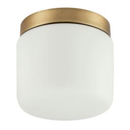 Rackhams Modern Bathroom LED Ceiling Light in Antique Brass with Glass Shade - thumbnail 3