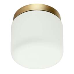 Rackhams Modern Bathroom LED Ceiling Light in Antique Brass with Glass Shade - thumbnail 6