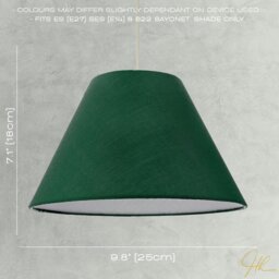 Rackhams 10 Inch Forest Green Cotton Coolie Lampshade for Table Lamp or Pendant - thumbnail 6