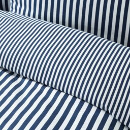 Rackhams Brushed Stripe Cotton Reversible Duvet Cover Set Navy Blue - Super King - Navy Blue - thumbnail 4