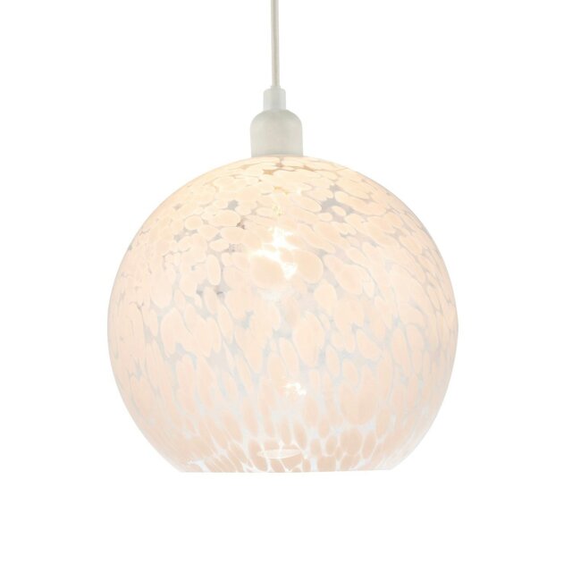 Rackhams Modern Opal White Snowflake 25cm Glass Pendant Ceiling Lighting Shade - image 1