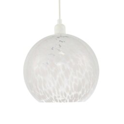 Rackhams Modern Opal White Snowflake 25cm Glass Pendant Ceiling Lighting Shade - thumbnail 2