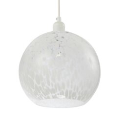 Rackhams Modern Opal White Snowflake 25cm Glass Pendant Ceiling Lighting Shade - thumbnail 4