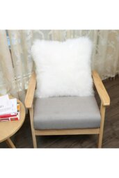 Rackhams 45*45cm Fluffy Faux Wool White Cushion Cover - White - thumbnail 4