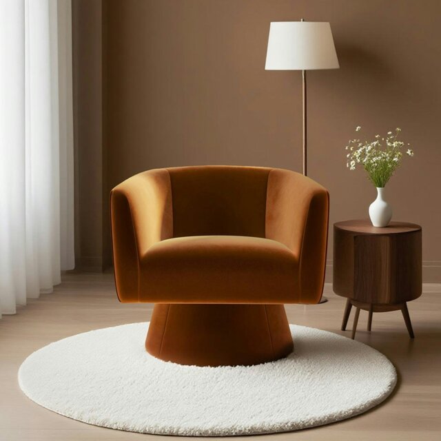 Rackhams Tavares Swivel Armchair, Lounge Chair, Velvet - image 1