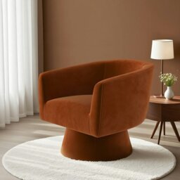 Rackhams Tavares Swivel Armchair, Lounge Chair, Velvet - thumbnail 2