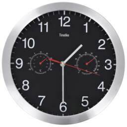 Rackhams Wall Clock with Quartz Movement Hygrometer Thermometer Black - thumbnail 2