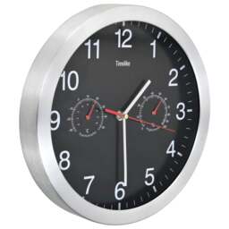 Rackhams Wall Clock with Quartz Movement Hygrometer Thermometer Black - thumbnail 3