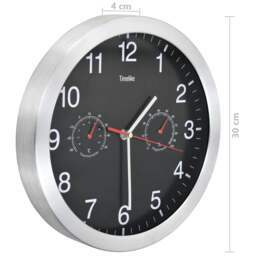 Rackhams Wall Clock with Quartz Movement Hygrometer Thermometer Black - thumbnail 6