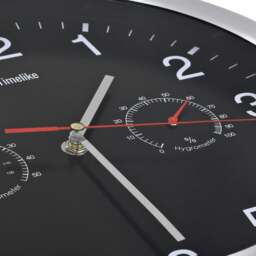 Rackhams Wall Clock with Quartz Movement Hygrometer Thermometer Black - thumbnail 4