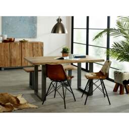 Rackhams Knott Live Edge Medium Dining Table - Wood - 150CM X 85CM X 76CM  (LXDXH) - Dining Table