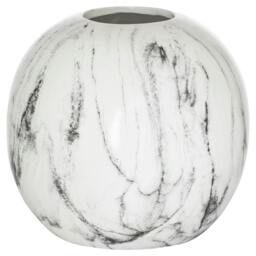 Rackhams Pudding Marble Vase - White/Grey - 23cm x 25cm x 25cm - White/Grey - 100% Mixed
