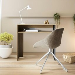 Rackhams 2 Tier Hallway Console Table With Steel Frame Oak - thumbnail 2