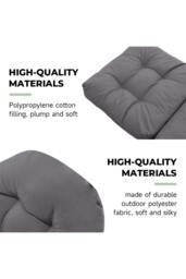 Rackhams 110 X 48cm Outdoor Waterproof Tufted Swing Seat Cushion Garden Chair Cushion - Dark Grey - One Size - thumbnail 5