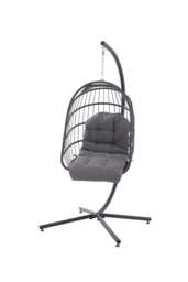 Rackhams 110 X 48cm Outdoor Waterproof Tufted Swing Seat Cushion Garden Chair Cushion - Dark Grey - One Size - thumbnail 6