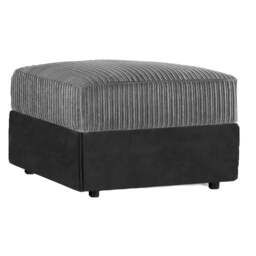 Rackhams Luxor / Ferguson / Delta Jumbo Cord Footstool - Silver - thumbnail 4