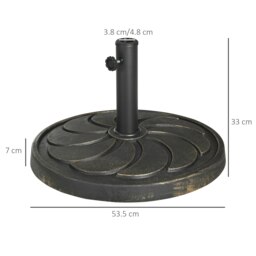 Rackhams 18kg Resin Garden Parasol Base, Round Outdoor Market Umbrella Stand Weight for Poles of Φ38mm to Φ48mm, Bronze - thumbnail 5