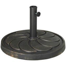 Rackhams 18kg Resin Garden Parasol Base, Round Outdoor Market Umbrella Stand Weight for Poles of Φ38mm to Φ48mm, Bronze - thumbnail 2