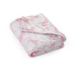 Rackhams Bow Cosy Fleece Oversized Blanket Throw Pink - 200 x 240 cm - Pink - thumbnail 4