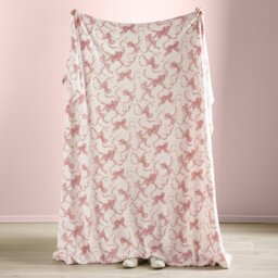 Rackhams Bow Cosy Fleece Oversized Blanket Throw Pink - 200 x 240 cm - Pink - thumbnail 3