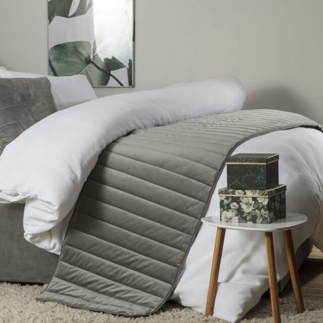Rackhams Verona Bed Runner - Charcoal - One Size - Charcoal - 100% Faux Suede - image 1