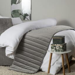 Rackhams Verona Bed Runner - Charcoal - One Size - Charcoal - 100% Faux Suede - thumbnail 1