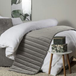 Rackhams Verona Bed Runner - Charcoal - One Size - Charcoal - 100% Faux Suede - thumbnail 2