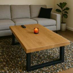 Rackhams Premium Solid Oak Coffee Table - 80 - 80 - thumbnail 1