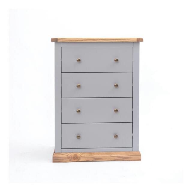Rackhams Bicarri 4 Drawer Chest of Drawers Brass Knob - Grey - image 1