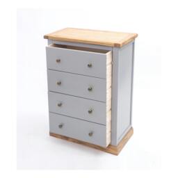 Rackhams Bicarri 4 Drawer Chest of Drawers Brass Knob - Grey - thumbnail 4
