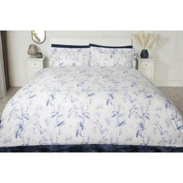Rackhams Serenity Floral Duvet Cover Set - White/Blue - image 1