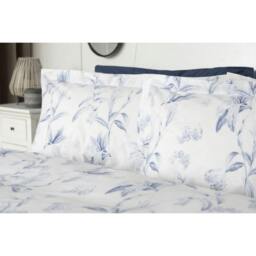 Rackhams Serenity Floral Duvet Cover Set - White/Blue - thumbnail 2