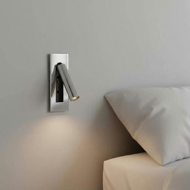 Rackhams 3 Watt Chrome Recessed Adjustable LED Reading Wall Lamp - image 1