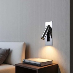 Rackhams 3 Watt Chrome Recessed Adjustable LED Reading Wall Lamp - thumbnail 3