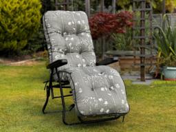 Rackhams Deluxe Garden Relaxer Chair - Multi-Position Reclining Lounger - Tropical Blue (Black Frame) - 99cm x 58cm x 73cm - thumbnail 5