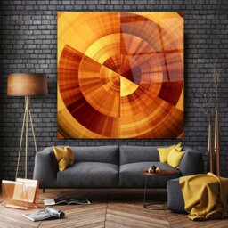 Rackhams Abstract Glass Wall Art 16 - 80x80cm - Tempered Glass (4 mm) - thumbnail 4