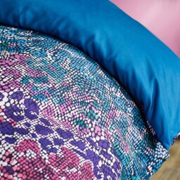 Rackhams Satin Animal Print Duvet Cover Set - Teal Green - Single - thumbnail 3