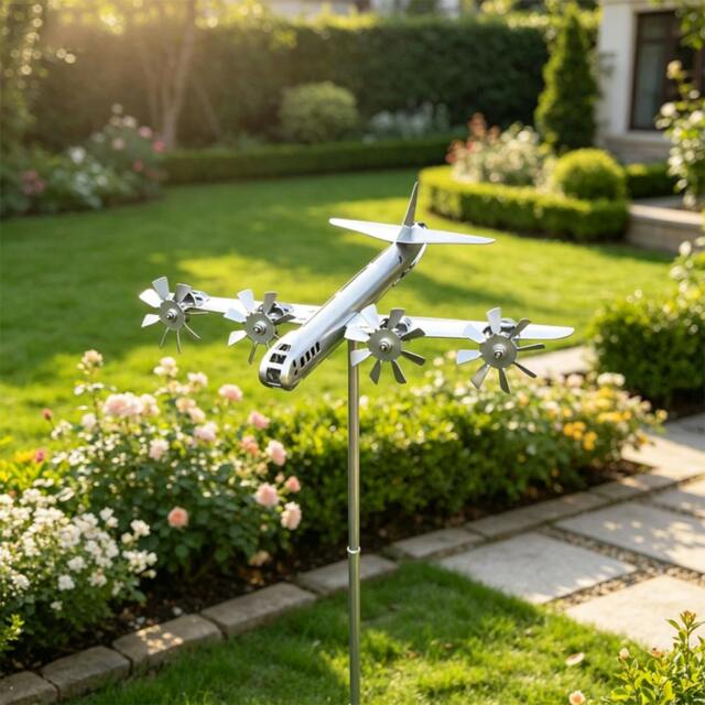 Rackhams Airplane-Shaped Garden Windmill Decoration - Style 5 - image 1