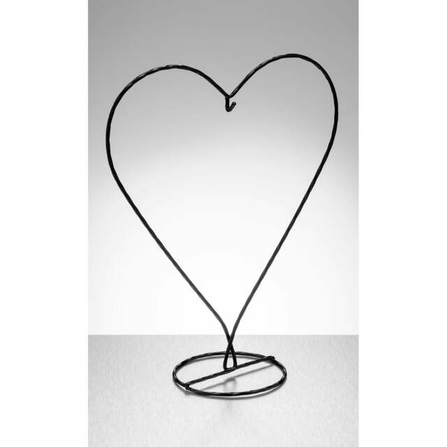 Rackhams Heart Shaped Metal Ornament Stand - Black