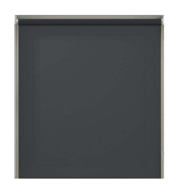Rackhams Black Plain Straight Edge Daylight Roller Blind - 125cm - image 1