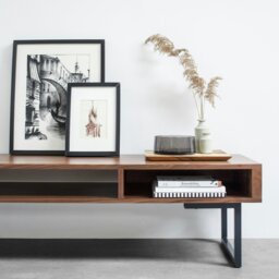 "Rackhams Marston Wide TV Stand on Minimalist Square Legs - Oak - 15cm (6"") Square Legs - 200cm (79"") wide" - thumbnail 6