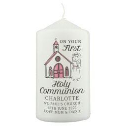 Rackhams Personalised Girls First Holy Communion Pillar Candle - thumbnail 2