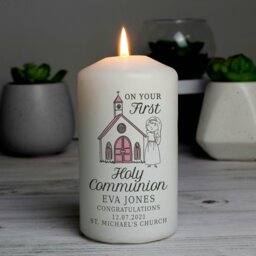 Rackhams Personalised Girls First Holy Communion Pillar Candle - thumbnail 4
