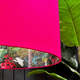 "Rackhams Charcoal Flight of The Cranes Silhouette Lampshades In Pomegranate - Table / Floor Lamp - 70cm diameter x 30cm height / 27"" x 12""" - thumbnail 3