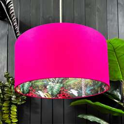 "Rackhams Charcoal Flight of The Cranes Silhouette Lampshades In Pomegranate - Table / Floor Lamp - 70cm diameter x 30cm height / 27"" x 12""" - thumbnail 2
